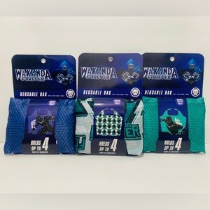 🆕 Marvel Wakanda Forever Black Panther Reusable Bags/Totes Lot of 3